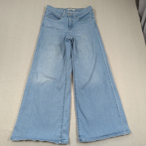 Levi's Denim - Levis Jeans Womens 30 Blue 318 Shaping Wide Leg Stretch Light Wash Boho